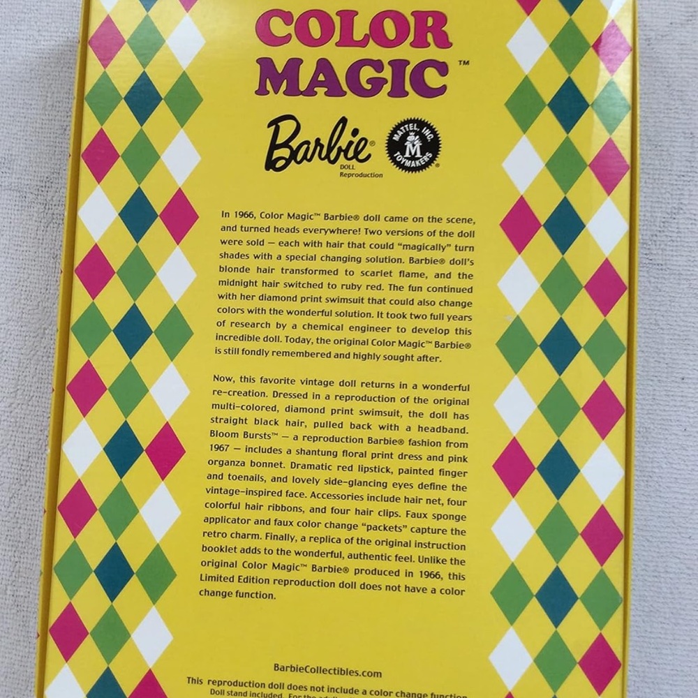 Mattel Color Magic Barbie Reproduction Brunette 2003 02994 NRFB - Picture 3 of 3
